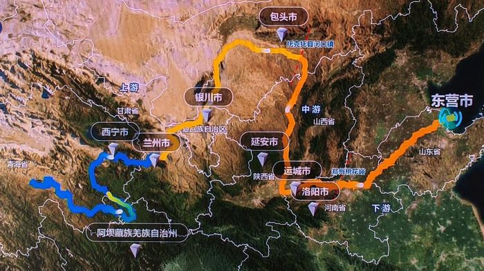 △黃河發(fā)源于青藏高原，呈“幾”字形流經(jīng)青海、四川、甘肅、寧夏、內(nèi)蒙古、山西、陜西、河南、山東9省區(qū)，全長5464公里。(資料圖)