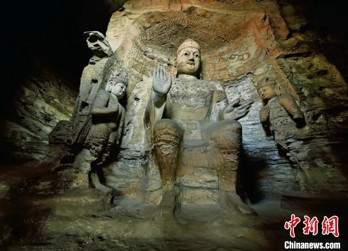 云岡石窟規(guī)模最大的洞窟第3窟。