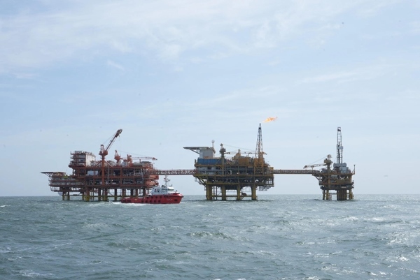 墾利6-1油田海上施工現(xiàn)場(chǎng)。受訪者供圖