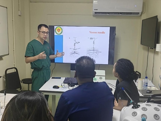 培訓(xùn)現(xiàn)場(chǎng)。第18期援圭亞那醫(yī)療隊(duì)供圖