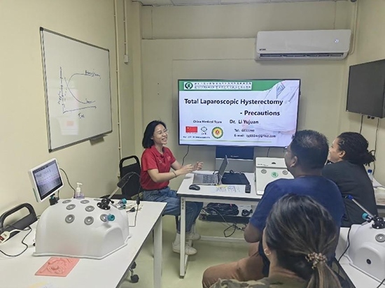 培訓(xùn)現(xiàn)場(chǎng)。第18期援圭亞那醫(yī)療隊(duì)供圖