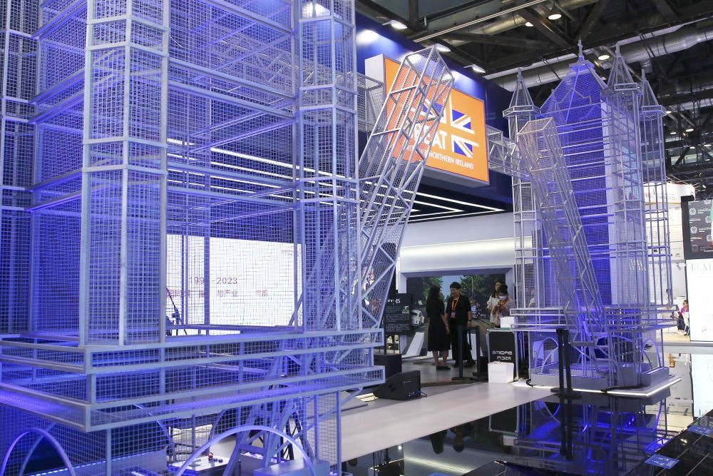 這是9月3日在國家會(huì)議中心綜合展區(qū)拍攝的英國展館。新華社記者 孫瑋彤 攝