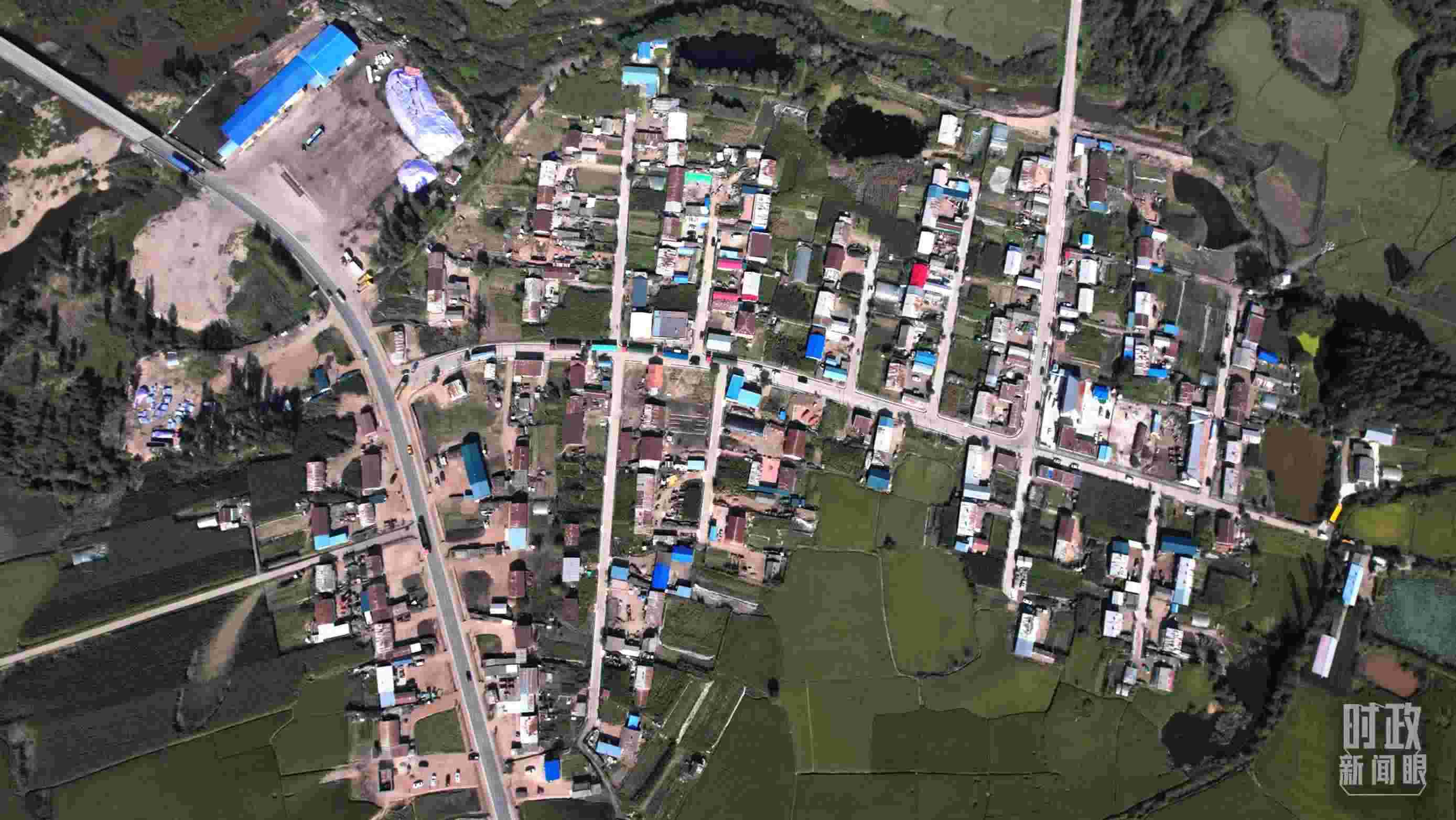 △9月7日，龍王廟村航拍。（總臺(tái)國(guó)廣記者李晉拍攝）