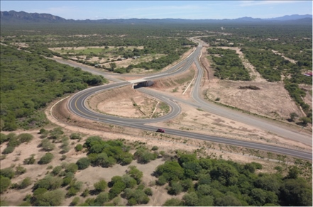 埃爾埃斯皮諾公路項(xiàng)目互通立交航拍。中國(guó)中鐵供圖