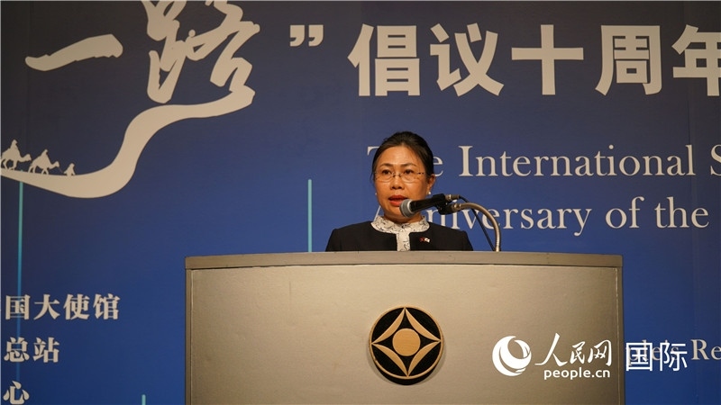 老撾駐日大使安拉萬(wàn)發(fā)言。人民網(wǎng) 蔣曉辰攝