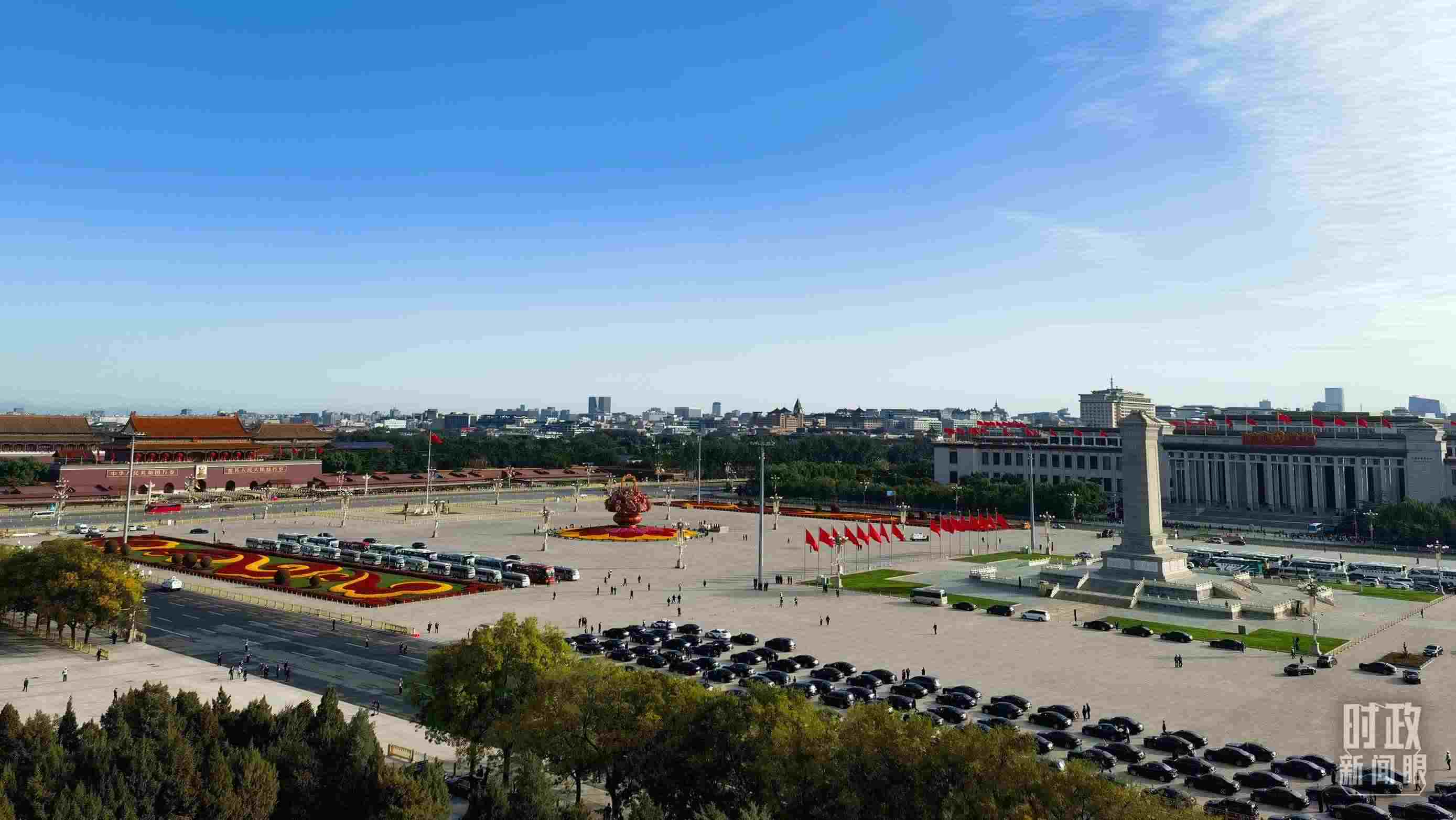 △18日的天安門廣場。（總臺央視記者周志國拍攝）