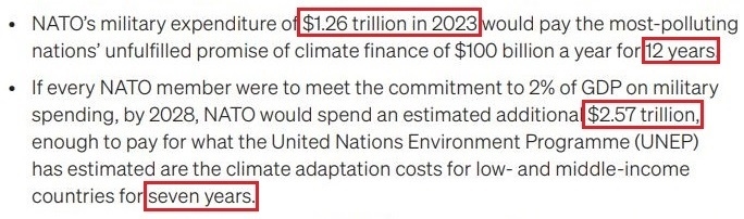 看看北約的“碳足跡”，就知道西方的氣候承諾有多扯