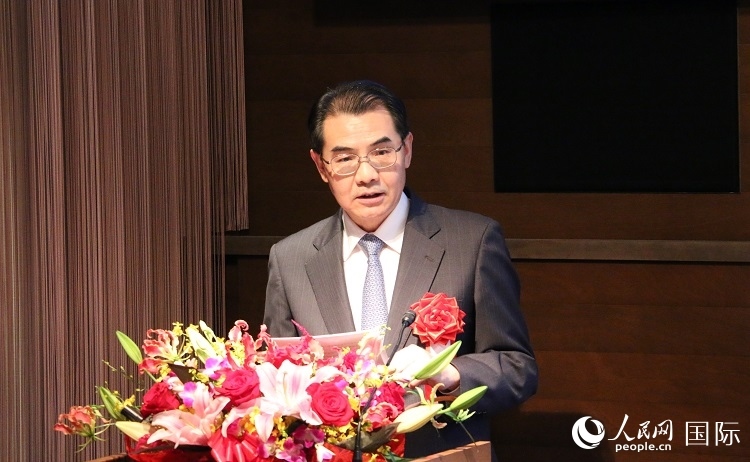 中國駐日本大使吳江浩發(fā)表致辭。人民網(wǎng) 許可攝