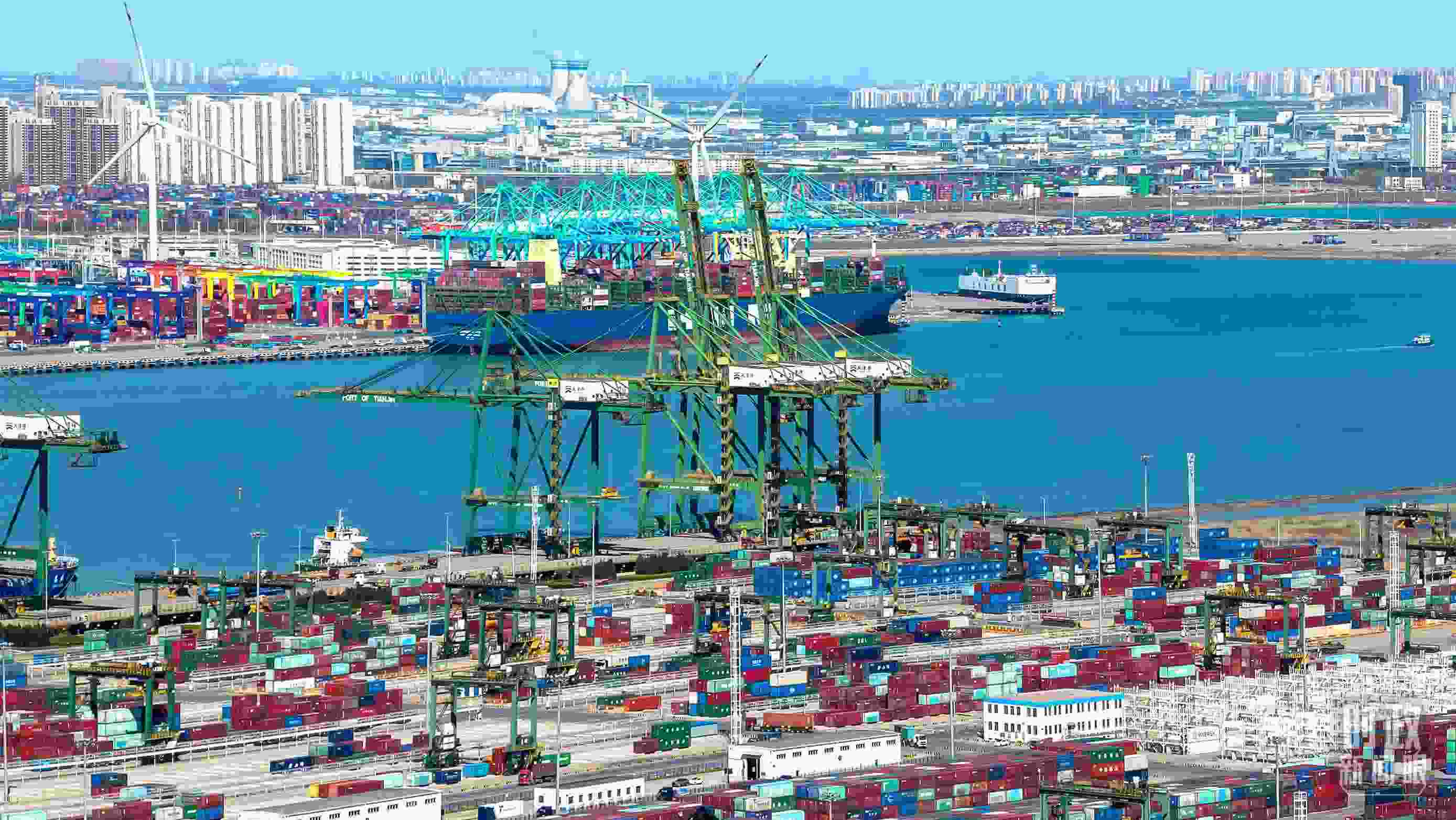 △俯瞰天津港。