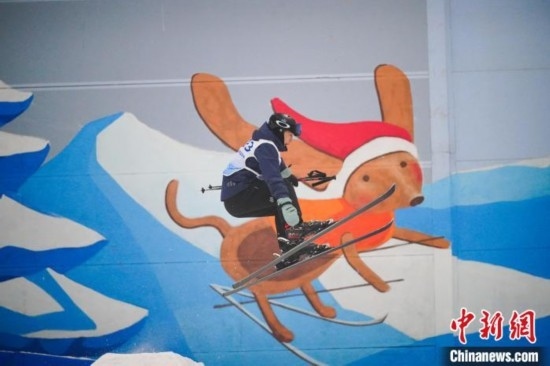 12月22日，云南省第一屆冬季運動會在昆明開幕。圖為選手在公開組男子自由式滑雪雪上技巧比賽中。中新社記者 劉冉陽 攝