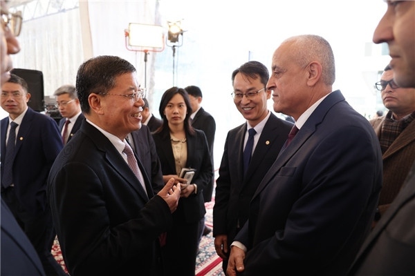李永明同埃及住房部副部長會談交流。主辦方供圖