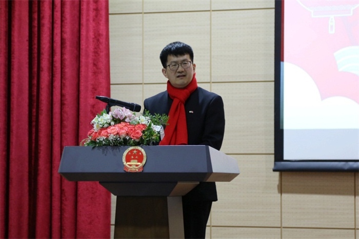 中國(guó)駐阿爾及利亞大使李健致辭。中國(guó)駐阿爾及利亞大使館供圖