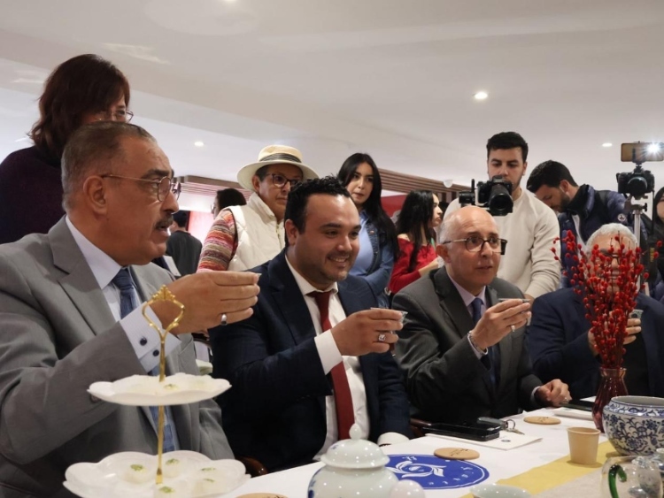 觀眾興致勃勃地體驗(yàn)茶藝。陳芷珊攝