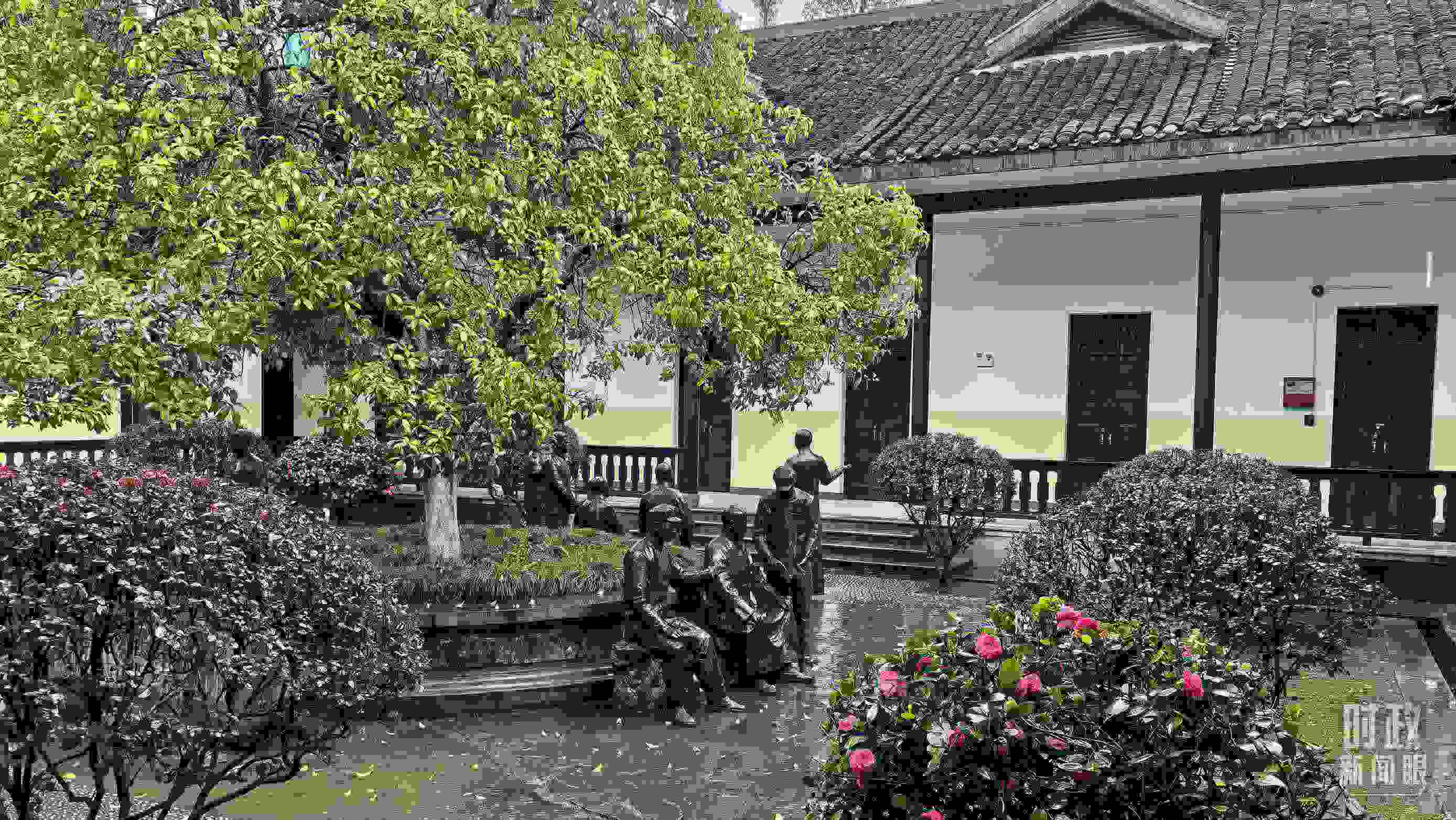 △湖南第一師范學(xué)院（城南書院校區(qū)）校園里。（總臺央視記者趙化拍攝）