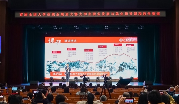 首屆全國(guó)大學(xué)生職業(yè)規(guī)劃大賽課程教學(xué)賽道總決賽舉行。人民網(wǎng)記者 李昉 攝