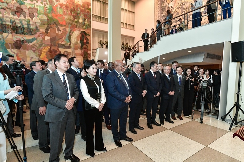 圖為“遇鑒漢字，和合共生”漢字展活動現(xiàn)場。（主辦方供圖）