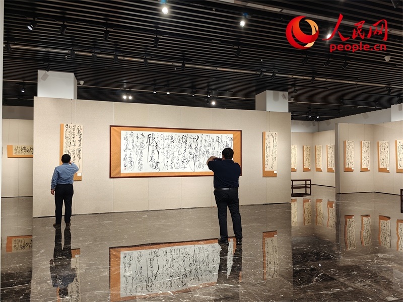 觀眾正在參觀展覽。人民網(wǎng)記者 韋衍行攝