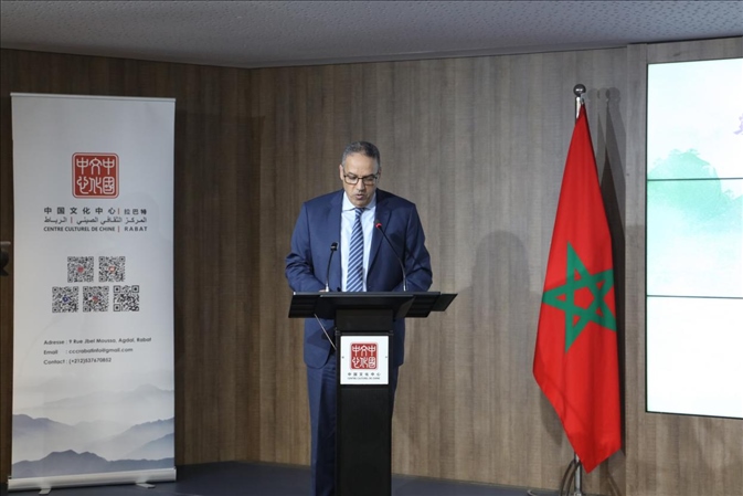 摩洛哥青年、文化和新聞部秘書長邁斯歐迪致辭，摩洛哥中國文化中心供圖