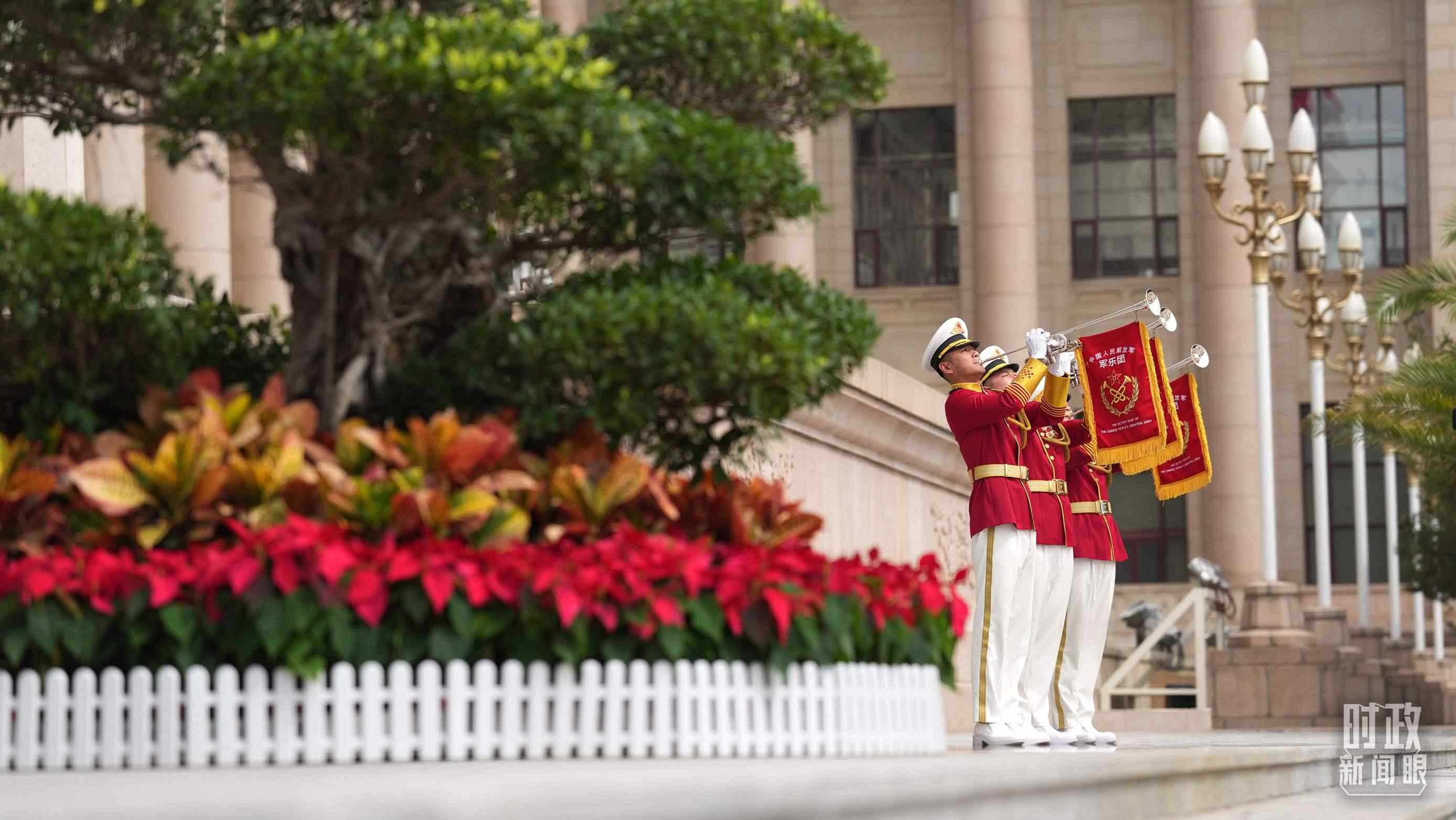 △歡迎儀式現(xiàn)場。（總臺(tái)國廣記者李晉拍攝）