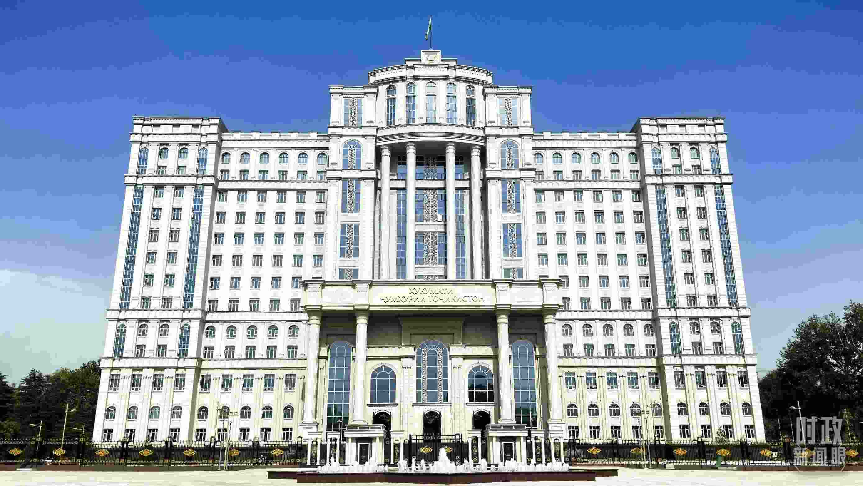 △中方援建塔政府大樓。（總臺央視記者鄂介甫拍攝）