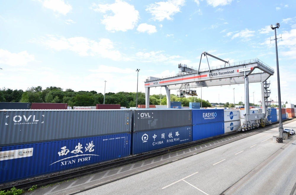 這是2024年5月27日拍攝的德國漢堡-比爾韋爾德DUSS貨運(yùn)場站。新華社記者 任鵬飛 攝