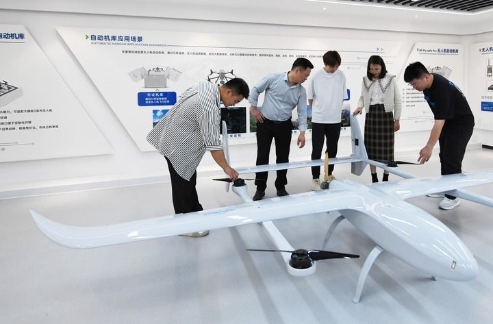 這是中科安飛（合肥）科技有限公司生產(chǎn)的無(wú)人機(jī)產(chǎn)品。（2024年5月16日攝）新華社發(fā)（郭如琦 攝）