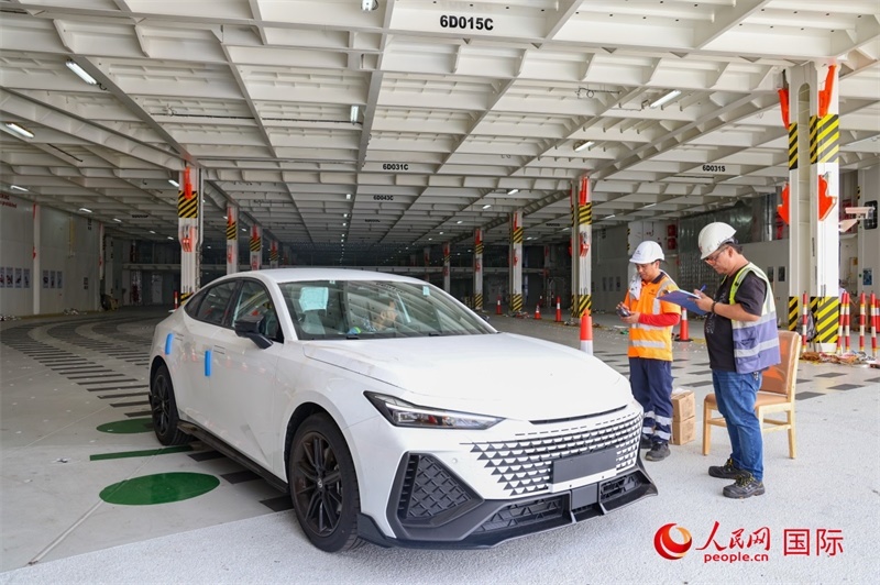 工人正在進(jìn)行卸車作業(yè)。人民網(wǎng)記者 任皓宇攝