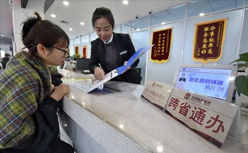 2024年3月25日，北京大興區(qū)，工作人員為群眾辦理跨省政務(wù)事宜。