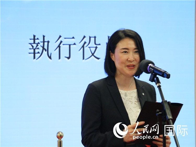 日本航空株式會社執(zhí)行役員西原口香織致辭。人民網(wǎng) 許可攝