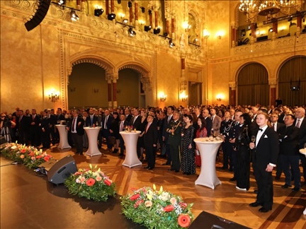 招待會(huì)現(xiàn)場(chǎng)。中國(guó)駐匈牙利大使館供圖