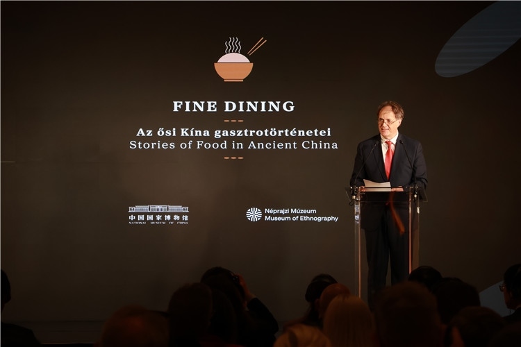 匈牙利文化和創(chuàng)新部副國(guó)務(wù)秘書(shū)喬鮑致辭。圖片由中國(guó)駐匈牙利大使館提供。