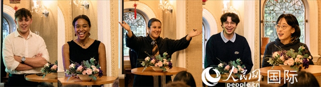 五位英國(guó)高校學(xué)生代表現(xiàn)場(chǎng)分享體會(huì) 楊浩鵬攝