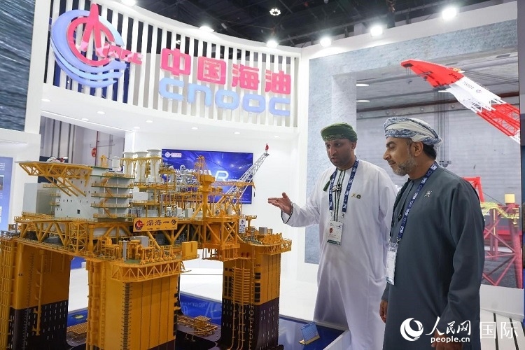 觀眾在中國海油展臺參觀。人民網(wǎng)記者 任皓宇攝