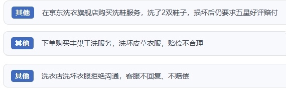 網(wǎng)友涉及互聯(lián)網(wǎng)洗滌服務(wù)的相關(guān)投訴問(wèn)題。（“人民投訴”用戶(hù)投訴截圖）