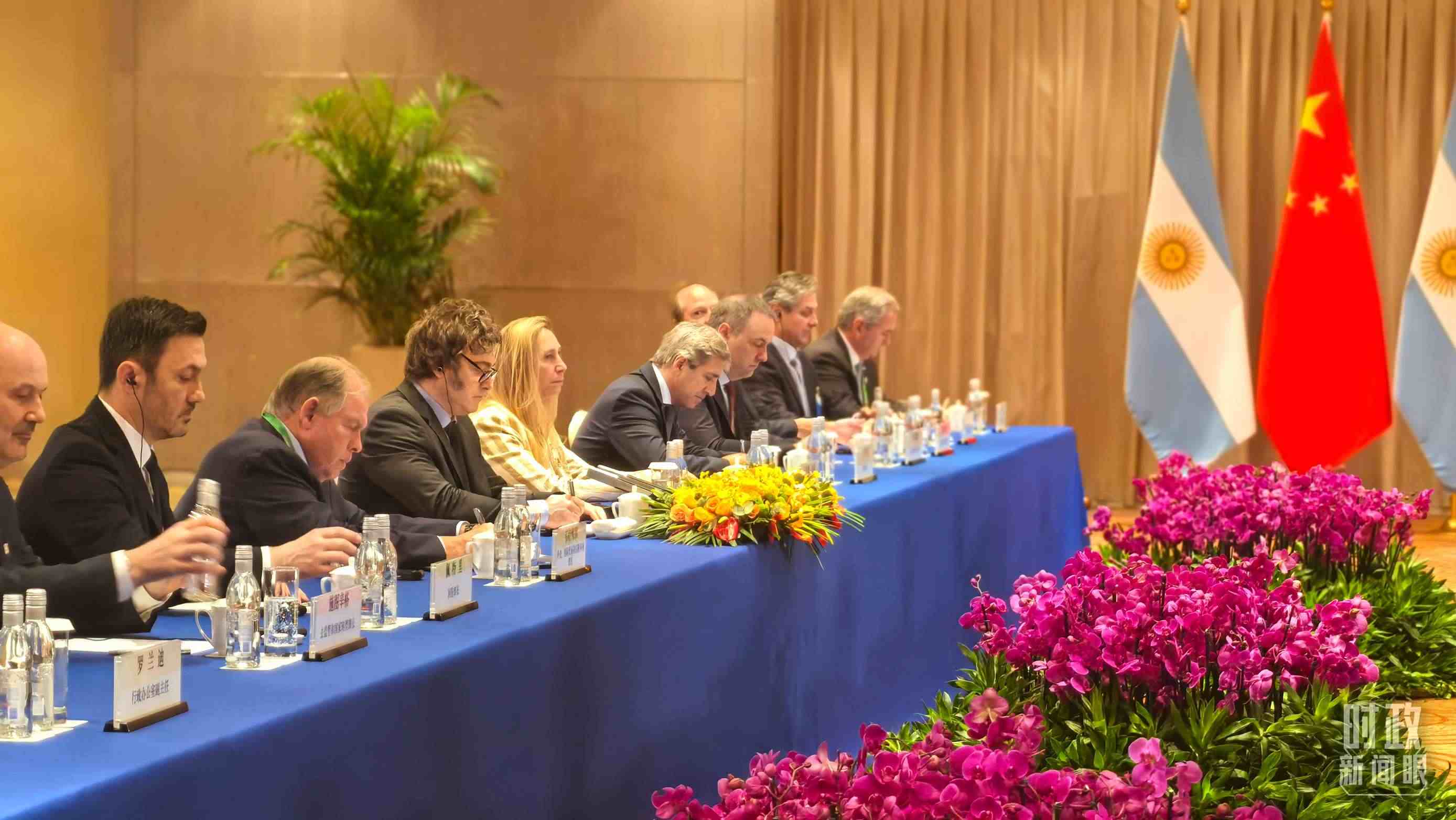 習(xí)主席會(huì)見阿根廷總統(tǒng)米萊現(xiàn)場。（總臺(tái)央廣記者潘毅拍攝）