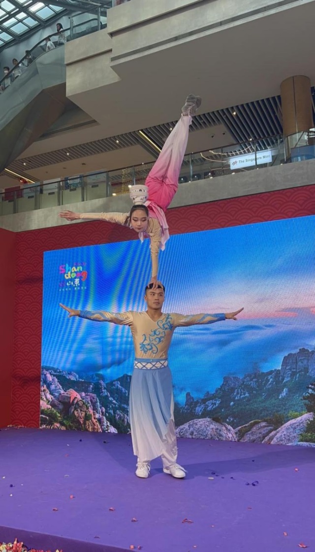 來(lái)自中國(guó)和新加坡的藝術(shù)團(tuán)體聯(lián)袂表演了歌舞、器樂(lè)、武術(shù)、雜技等多種形式的文藝節(jié)目。活動(dòng)主辦方供圖