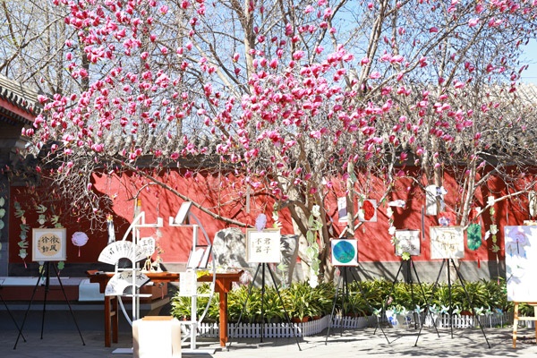 翰墨書韻展區(qū)的書法展品。府學胡同小學供圖