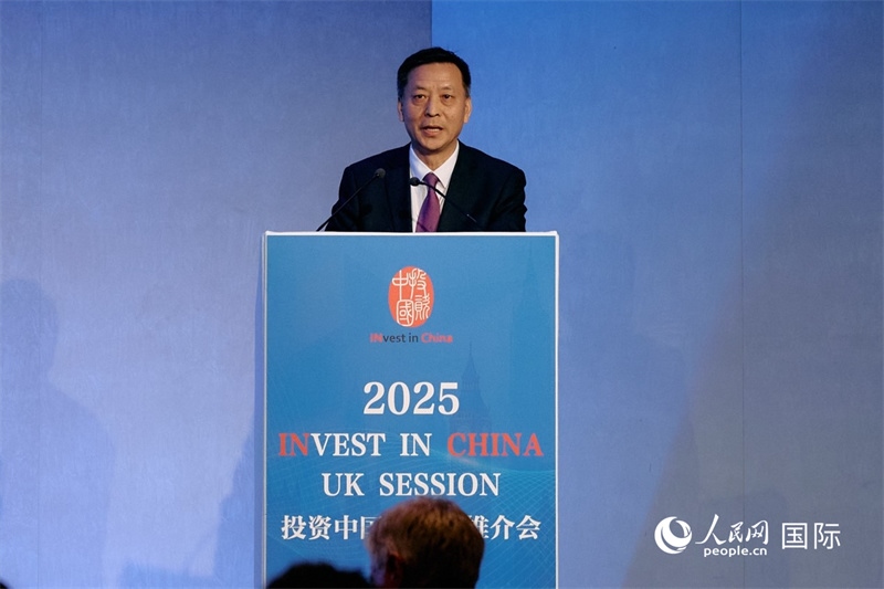 中國駐英國大使館經(jīng)濟商務公使余本林發(fā)表致辭。楊浩鵬攝