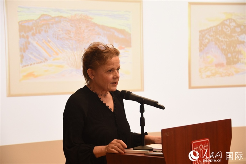 瑞典著名畫家比麗塔·穆爾的藝術(shù)講座。人民網(wǎng)記者 殷淼攝