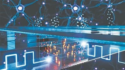 使用電化學隨機存取存儲設(shè)備進行內(nèi)存計算(藝術(shù)圖)。圖片來源:韓國浦項科技大學