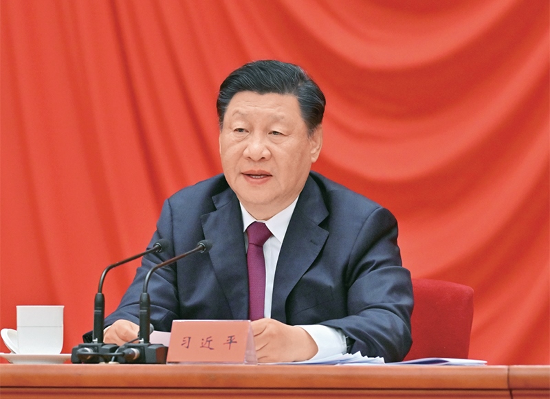 2022年5月10日，慶祝中國共產(chǎn)主義青年團(tuán)成立100周年大會在北京人民大會堂隆重舉行。中共中央總書記、國家主席、中央軍委主席習(xí)近平在大會上發(fā)表重要講話。 新華社記者 岳月偉/攝