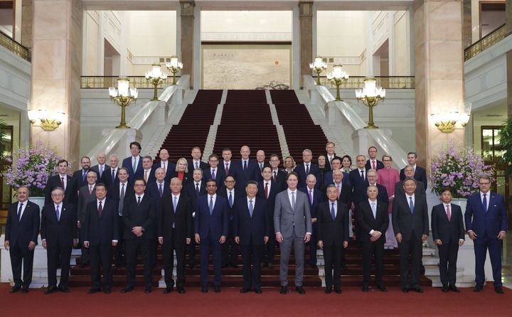 3月28日上午，國家主席習(xí)近平在北京人民大會(huì)堂會(huì)見國際工商界代表。新華社記者 丁林 攝