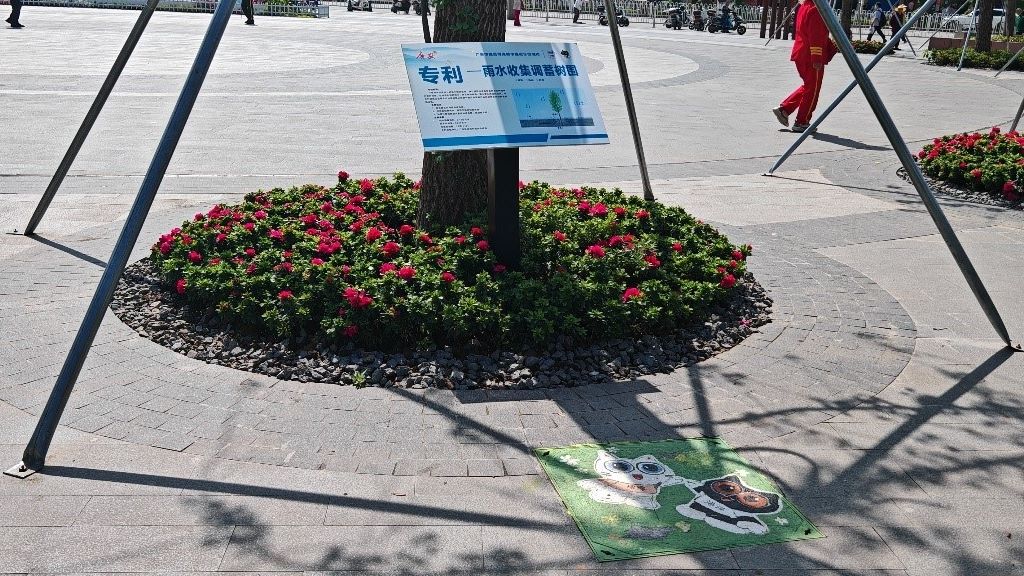 廣安“雨水收集調(diào)蓄樹池”，已在市內(nèi)公園落地運(yùn)用。受訪者供圖