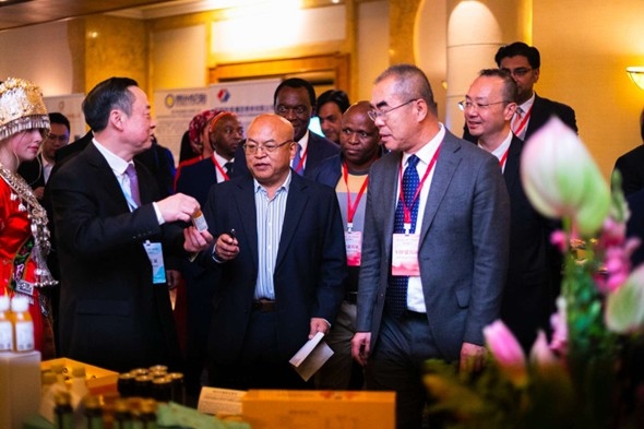 與會(huì)嘉賓走訪特色展臺(tái)。南非貴州商會(huì)供圖