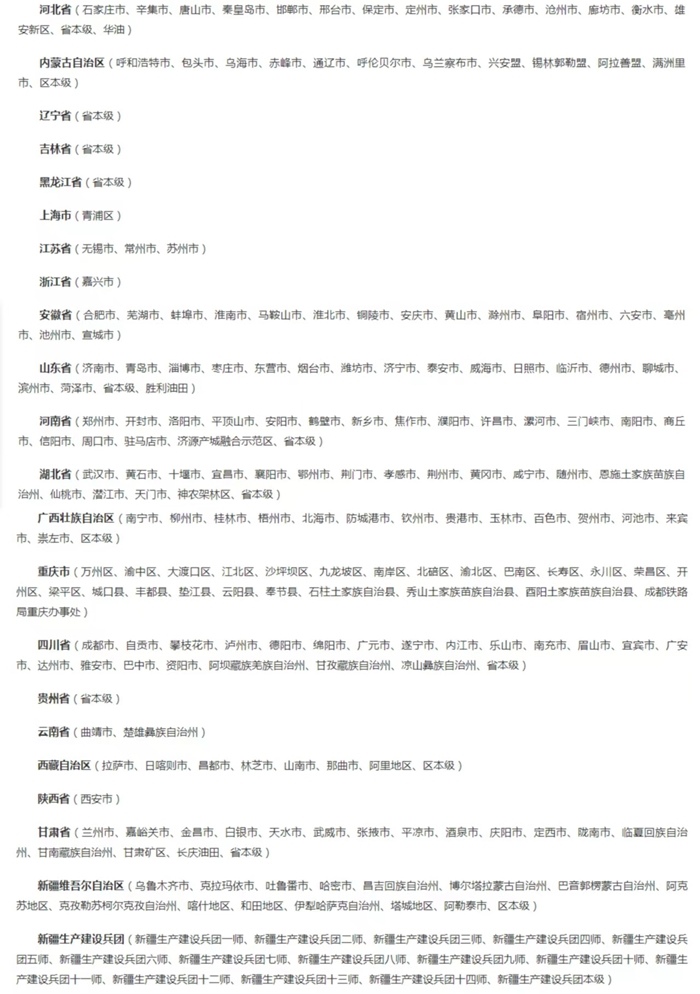 截至5月8日已開通醫(yī)保個(gè)賬跨省共濟(jì)的統(tǒng)籌區(qū)。（國家醫(yī)保局官網(wǎng)截圖）