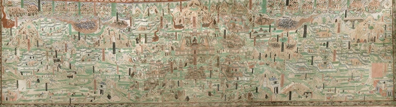 莫高窟第61窟內(nèi)的《五臺山圖》。