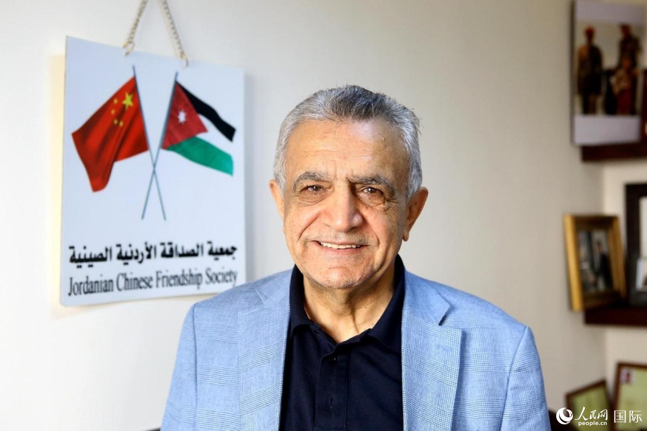 圖為約中友協(xié)主席賈邁勒·達(dá)穆爾。人民網(wǎng)納達(dá)爾·達(dá)烏德攝